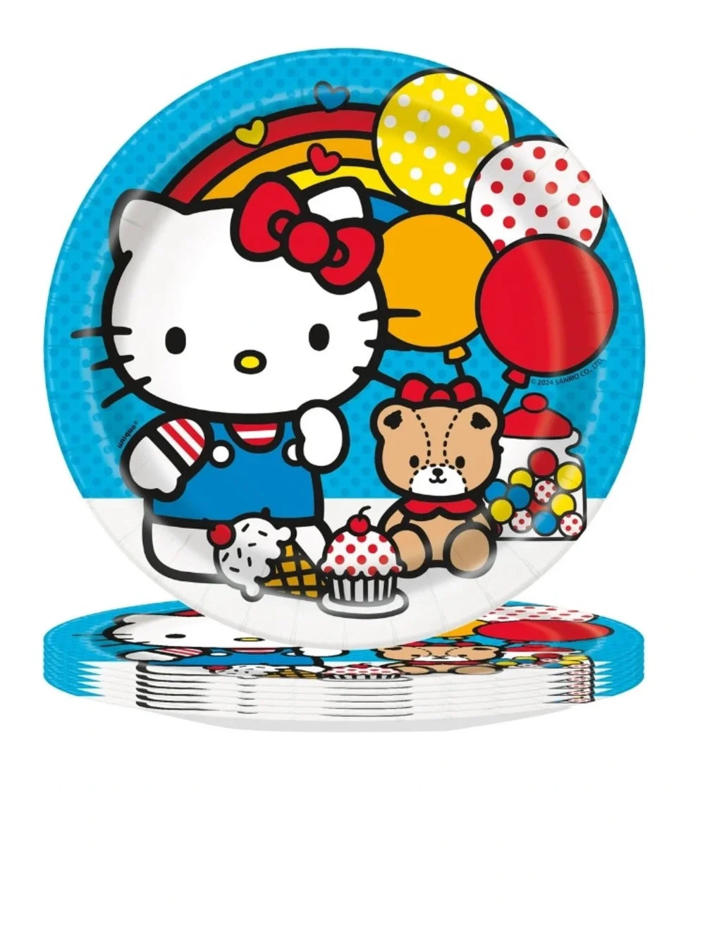 Hello Kitty Blue Party Dessert Plates & Napkins Set
